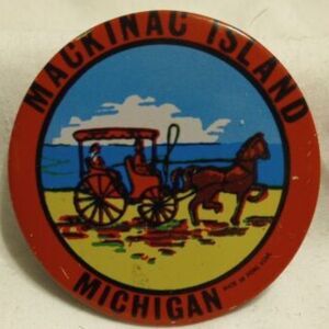 Vintage Mackinac Island Button Pin
